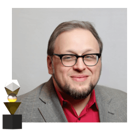 Smiling man in glasses